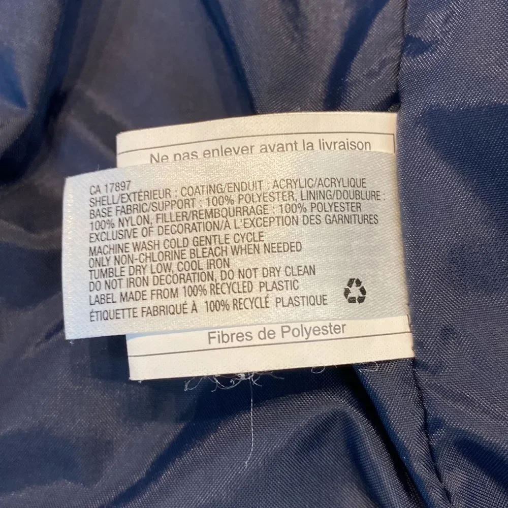 GapKids Coat Jacket Size XL 12 Blue Quilted Long Pockets
